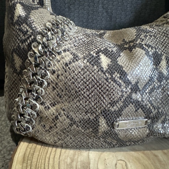 Michael Kors Snakeskin Patterned Hobo Shoulder Bag Purse AS IS - Picture 2 of 16